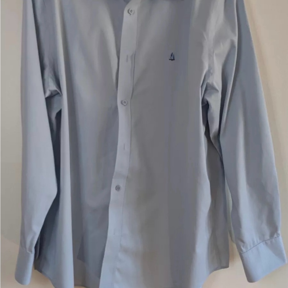 Nordstrom Blue Dress Shirt Crisp Cotton Blend